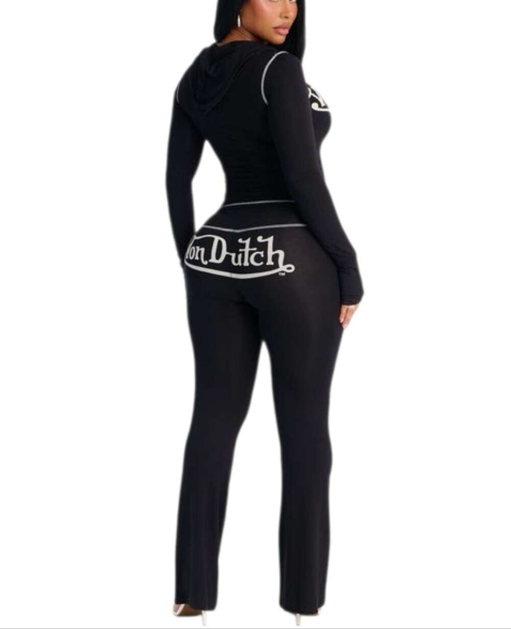 Von Dutch Black Lounge Pant Set - Picture 5 of 13